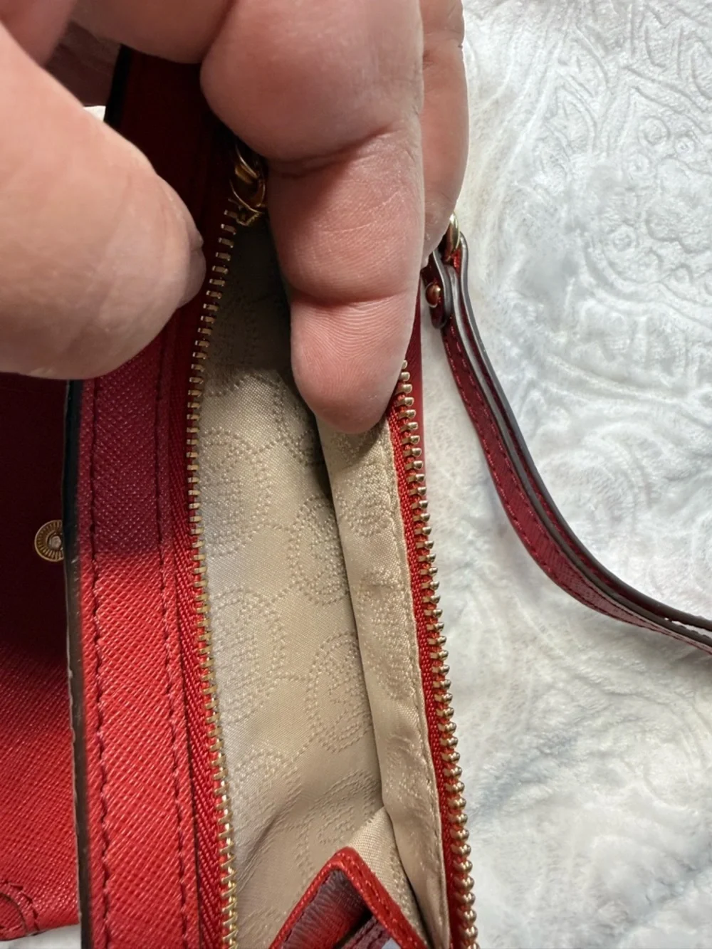 Michael Kors Wallet Bundle Green Zip Around & Red Wristlet Wallet
